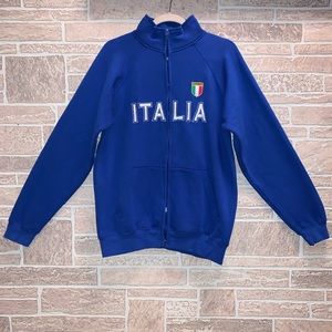Pensacola Italia Zip Up Blue Sweater